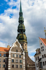 Obraz premium It's Chapel of the St. Peter's Church, in the Old Town of Riga. Riga's historical centre is a UNESCO World Heritage Site