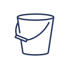 Milk bucket thin line icon. Can, container, milking cow isolated outline sign. Diary product, farming, organic food concept. Vector illustration symbol element for web design and apps