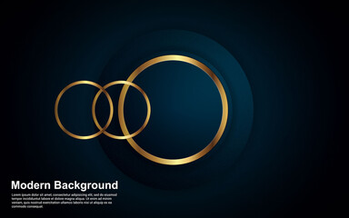 Illustration vector graphic of abstract background black and blue color with golden line modern