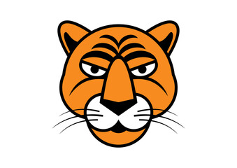 Tiger head simple graphic icon vector. Feline beast simple graphic icon. Tiger head icon isolated on a white background. Cute tiger head cartoon character