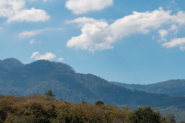 Fototapeta na wymiar Mountain view in Chiang Mai, Thailand