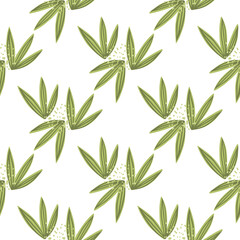 Modern leaves seamless pattern on white background. Abstract leaf endless wallpaper.