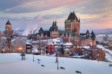 Overlook of Quebec city in the winter