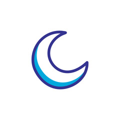 moon icon logo illustration design