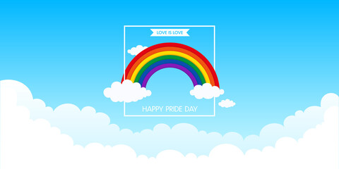 Vector of Happy Pride Day, is celebrated annually in June.