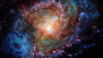 Plakat Spiral galaxy in outer space. Elements of this image furnished by NASA