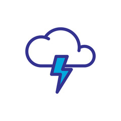 thunder storm icon logo illustration design