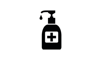 Icon of hygiene procedure, disease prevention. Vector sanitizer and antiseptic alcohol gel symbol. Healthcare 
