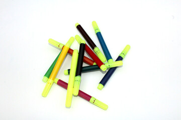 multi color marker for writing isolated on white background