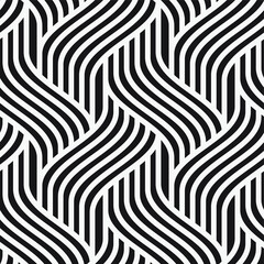  Vector seamless pattern. Modern stylish texture with wavy stripes. Geometric abstract background.