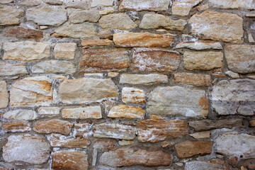 Old stone wall with cracks background