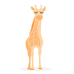 Vector illustration of a cartoon giraffe. Isolated, white background