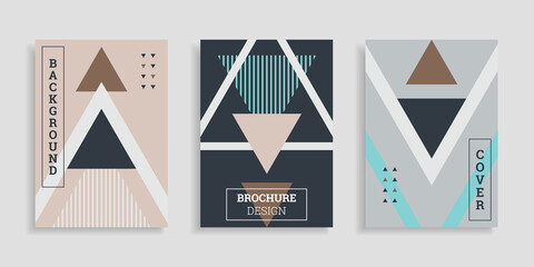 Abstract cover background. Set of A4 vertical brochures. Flat style. Vector illustration. Business template collection.