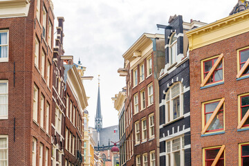 Street view of downtown in Amsterdam, Netherlands