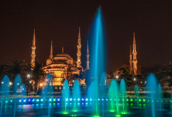 Istanbul, Turkey - also known as the Blue Mosque, the Sultan Ahmed Mosque is located right in front...