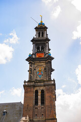 Fototapeta na wymiar It's West church in Amsterdam, Netherlands