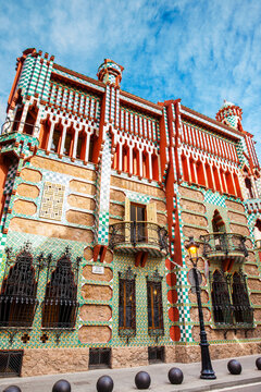 BARCELONA - MARCH, 2018: Antoni Gaudi's designed Vicens House in Barcelona, Spain