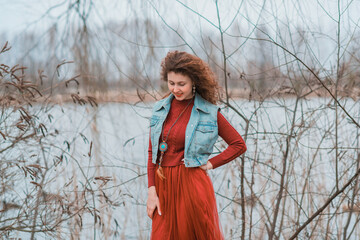Autumn fashionable style and clothes detail for modern lady, ideas of fashion