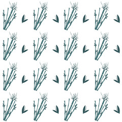 Seamless pattern.Beautifully shaped leaf graphic patterns on a white background.Vector unique bamboo texture.For printing on packaging, textiles, paper, manufacturing, wallpapers, scrapbooking
