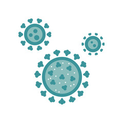 Virus icon in color isolated on white. Vector illustration.