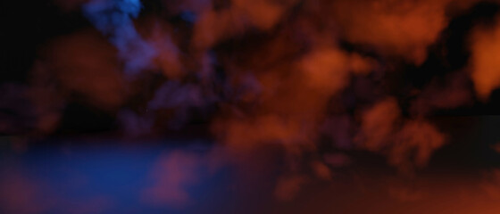 3d render realistic red colorfull dark cloud composition. Abstract light purple cloud 