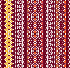 Beautiful colorful tribal inspired geometric vector pattern background. 