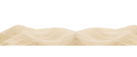 Fototapeta na wymiar Panoramic pile sand dune isolated on white