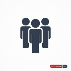 People Icon isolated on White Background. Flat Vector Icon Design Template Element.