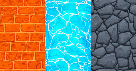 Set of seamless textures for game development