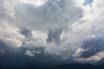 Fototapeta premium Storm clouds in Bergueda mountains, Barcelona, Pyrenees, Spain