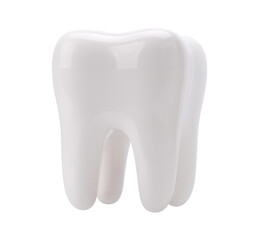 Molar tooth on white background.