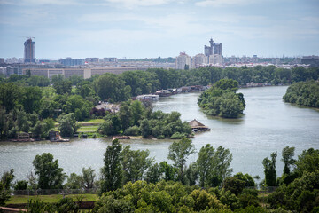 Belgrade, Serbia June 6, 2020, View from the Kalemegdan fortress 