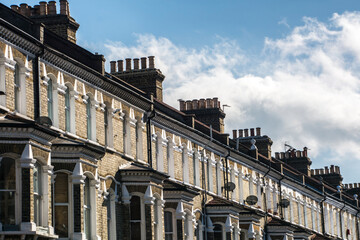 Obraz premium Typical row of British terraced houses