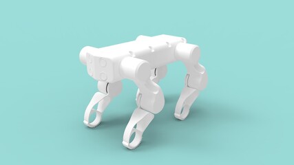 3D rendering of a robot dog animal beast four legged beast isolated