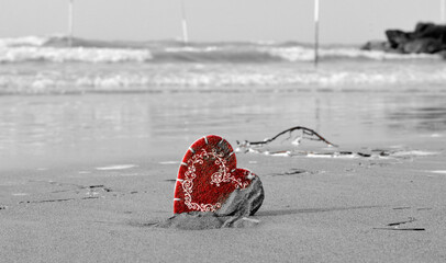 a heart in front of the sea