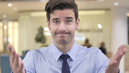 Angry Businessman Yelling in Office, Frustrated
