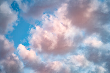 Obraz premium Deep blue sky with white clouds. Clouds in the sky