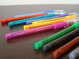 Colorful pens and brush pens