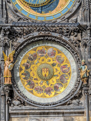 Astronomical clock, Old Town City Hall, Prague, Czech Republic