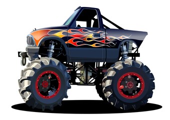 Cartoon Monster Truck. Available EPS-10 separated by groups and layers with transparency effects for one-click repaint © Mechanik