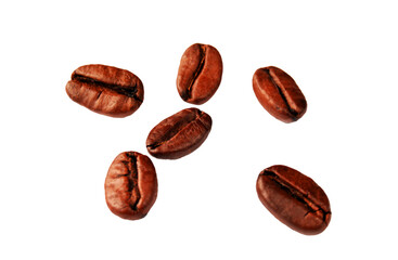 coffee beans on a white background, insulators