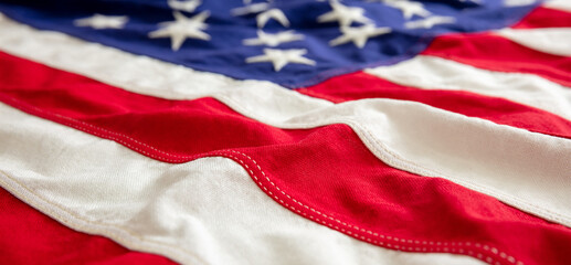 USA  flag, US of America sign symbol background, closeup view