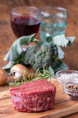 raw steak