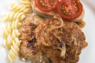 Tasty fresh hot meat cutlet