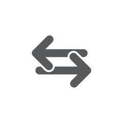 Left and right arrows vector icon symbol isolated on white background