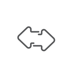 Left and right arrows vector icon symbol isolated on white background
