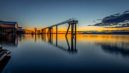 Summer sunset reflection