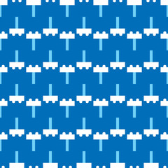 Naklejka premium Vector seamless pattern texture background with geometric shapes, colored in blue, white colors.