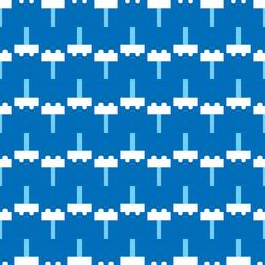 Vector seamless pattern texture background with geometric shapes, colored in blue, white colors.