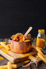 Deftige Currywurst mit Pommes
